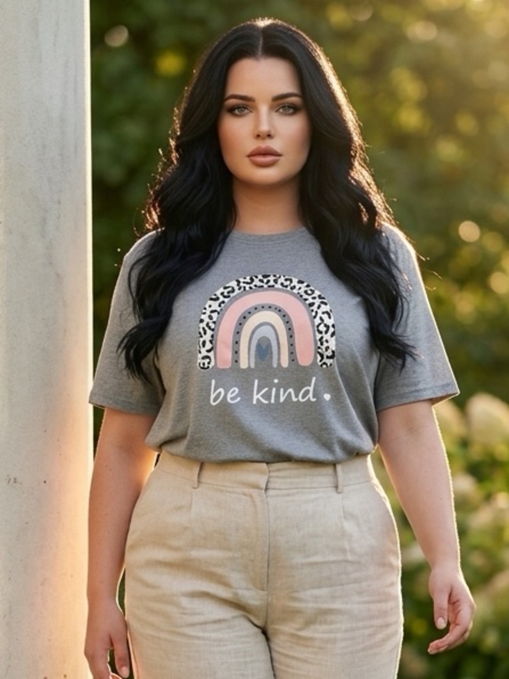 EUC Women’s Plus Size Gray Short Sleeve Graphic “Be Kind'” Tee Shirt - Size 3XL